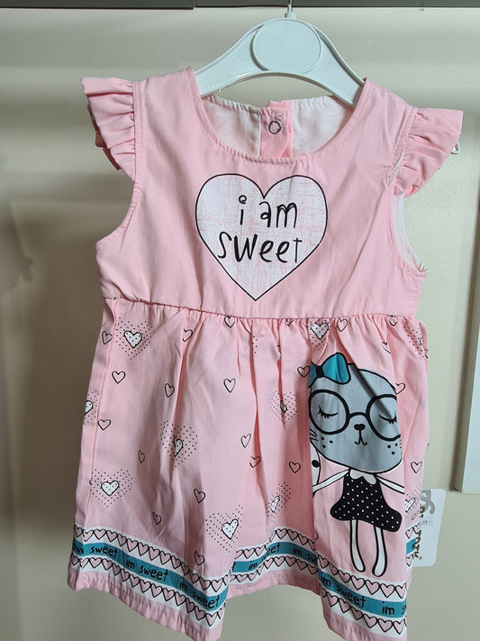 Baby Girl I Am Sweet Pink Dress - Mylookmyway