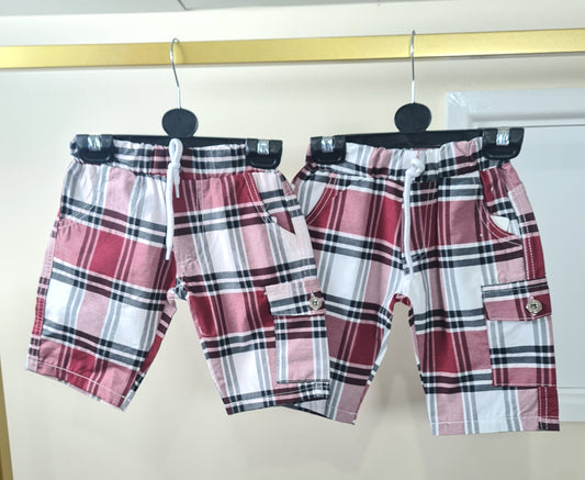 Boys checkered Cargo style shorts - Mylookmyway