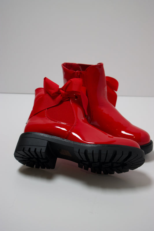 Kids Red Ankle Boots - Mylookmyway