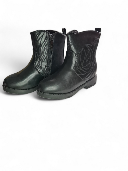 Girls Black Ankle Boots - Mylookmyway