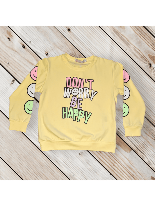Don't Worry Be Happy Girls  Jumper - Mylookmyway